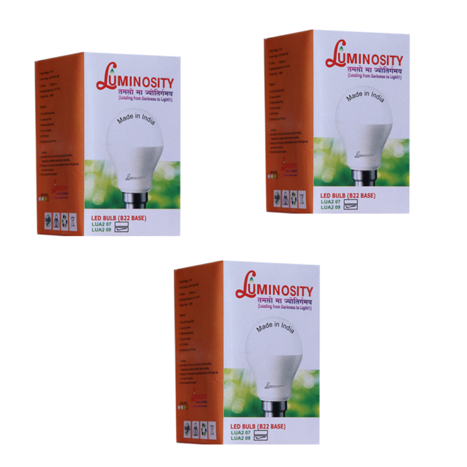 Luminosity 12W LED Bulbs Online for Home & Office (Pack of 5, Cool Day Light)